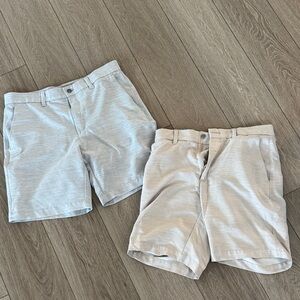 Callaway Light Gray and Khaki Men’s Flat Front Performance Shorts